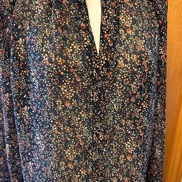 J Crew Mercantile Womens Floral Print Blouse Size M Long Sleeve Button Up - Picture 2 of 6